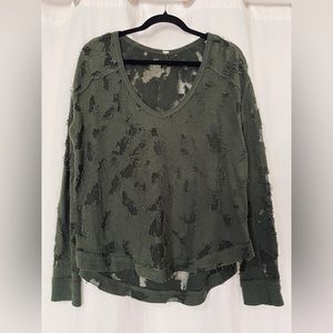 Free People flowy top in dark army green